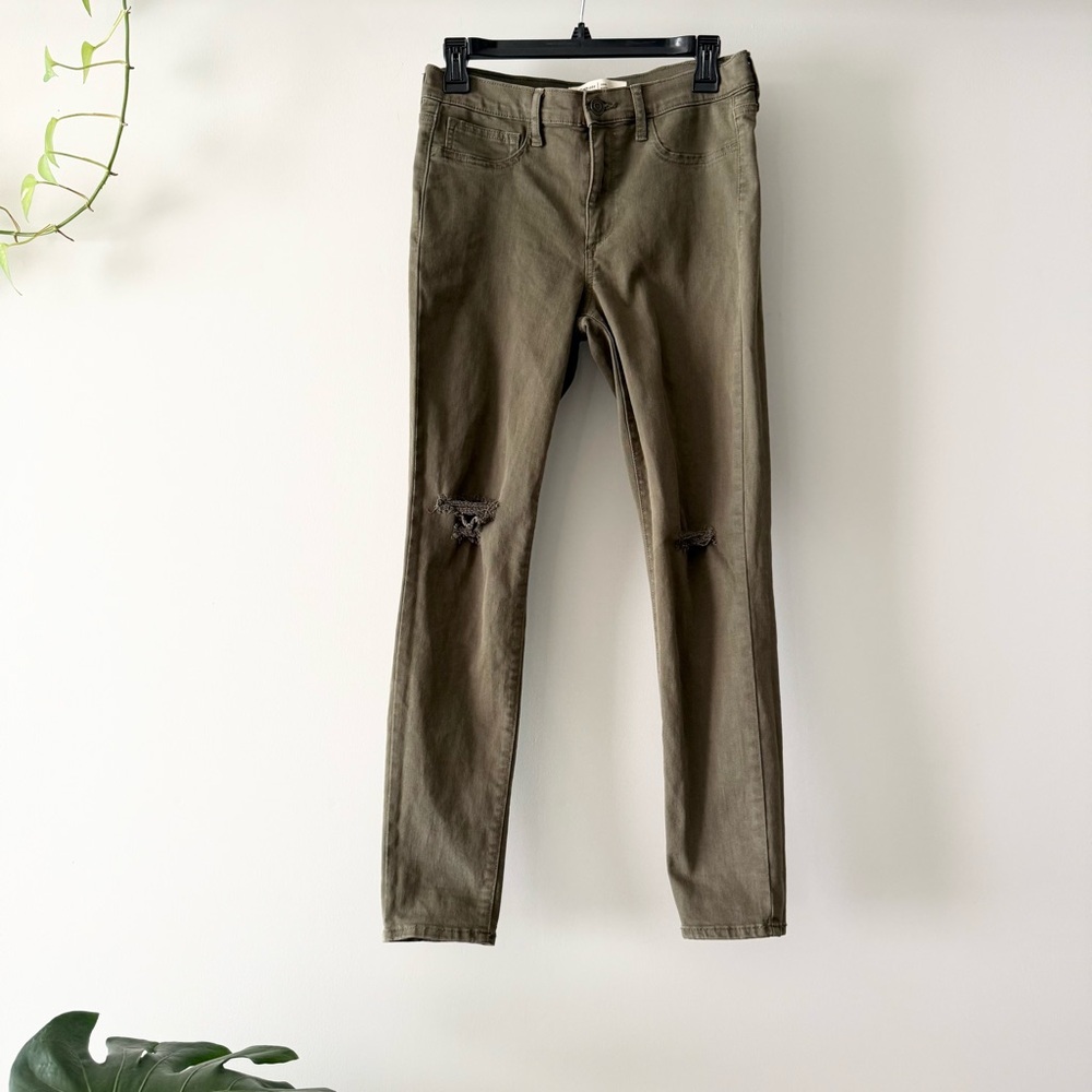 Gap Black Moss Green Easy Leggings Stretch Denim Skinny Ankle Jeans Size 28R